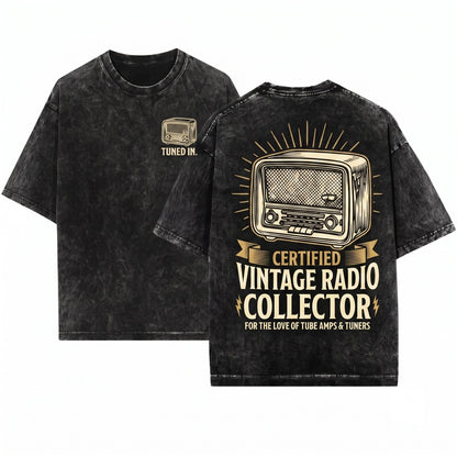 Retro Vintage Radio Graphic Nostalgic Audio Music Lover Gift Unisex Wash T-Shirt