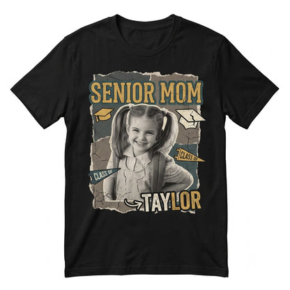 Personalized Class of 2027 Graduation Photo Apparel, Custom Proud Senior Mom Dad Gift Unisex TShirt