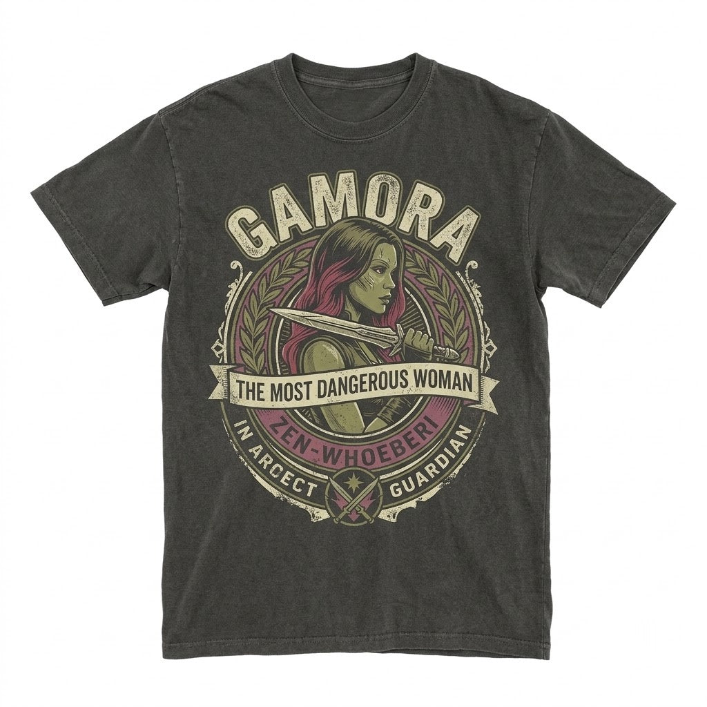 Vintage Gamora Retro Comic Graphic Superhero Sci-Fi Cotton Apparel Unisex TShirt
