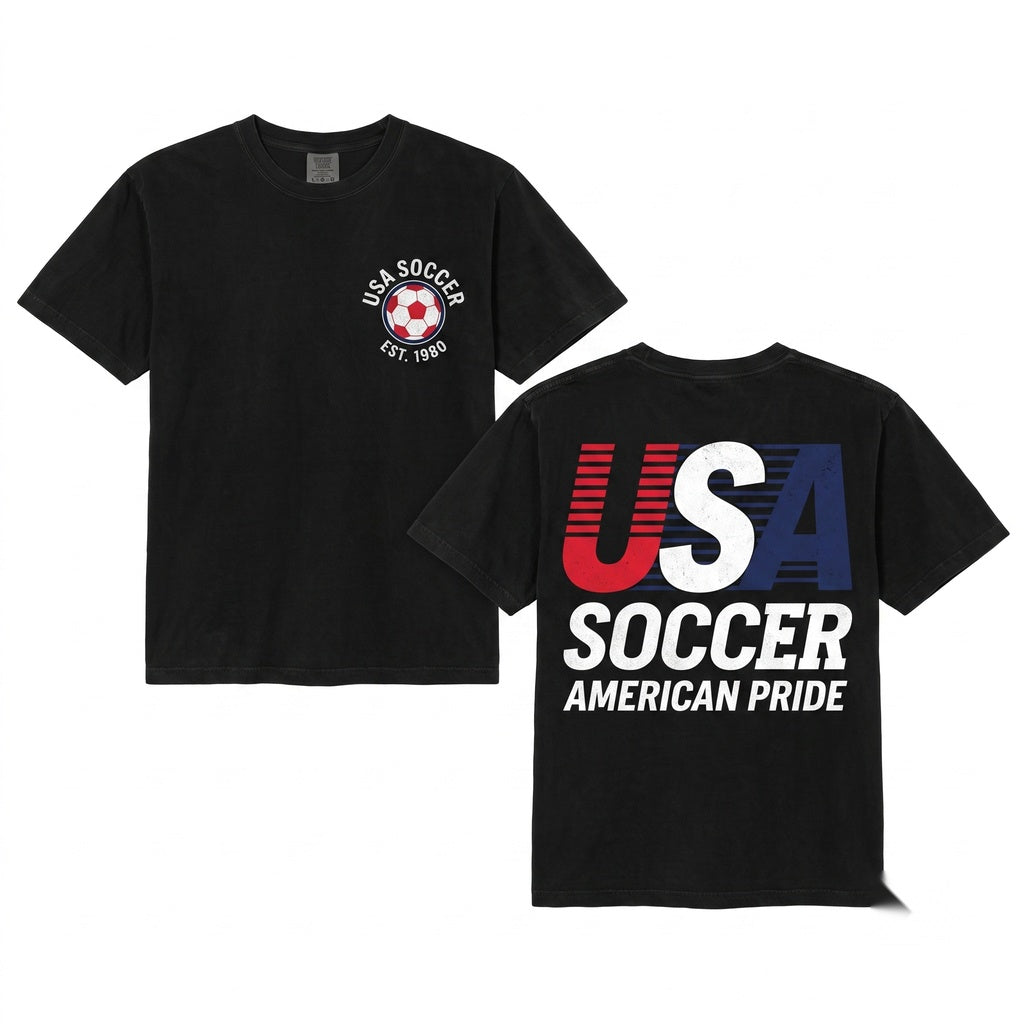 Vintage 1980s American Soccer Team Graphic Fan Apparel Unisex Wash T-Shirt