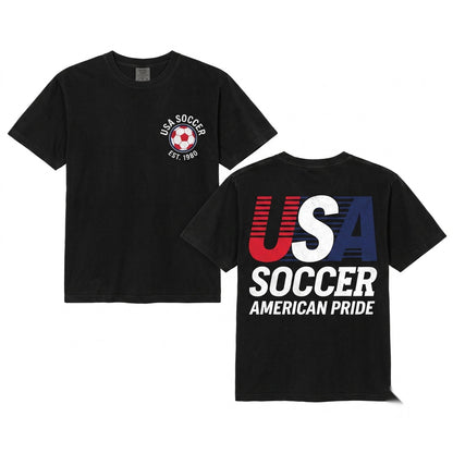 Vintage 1980s American Soccer Team Graphic Fan Apparel Unisex Wash T-Shirt
