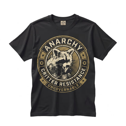 Funny Anarchy Raccoon Trash Panda Graphic Cotton Crewneck Unisex TShirt