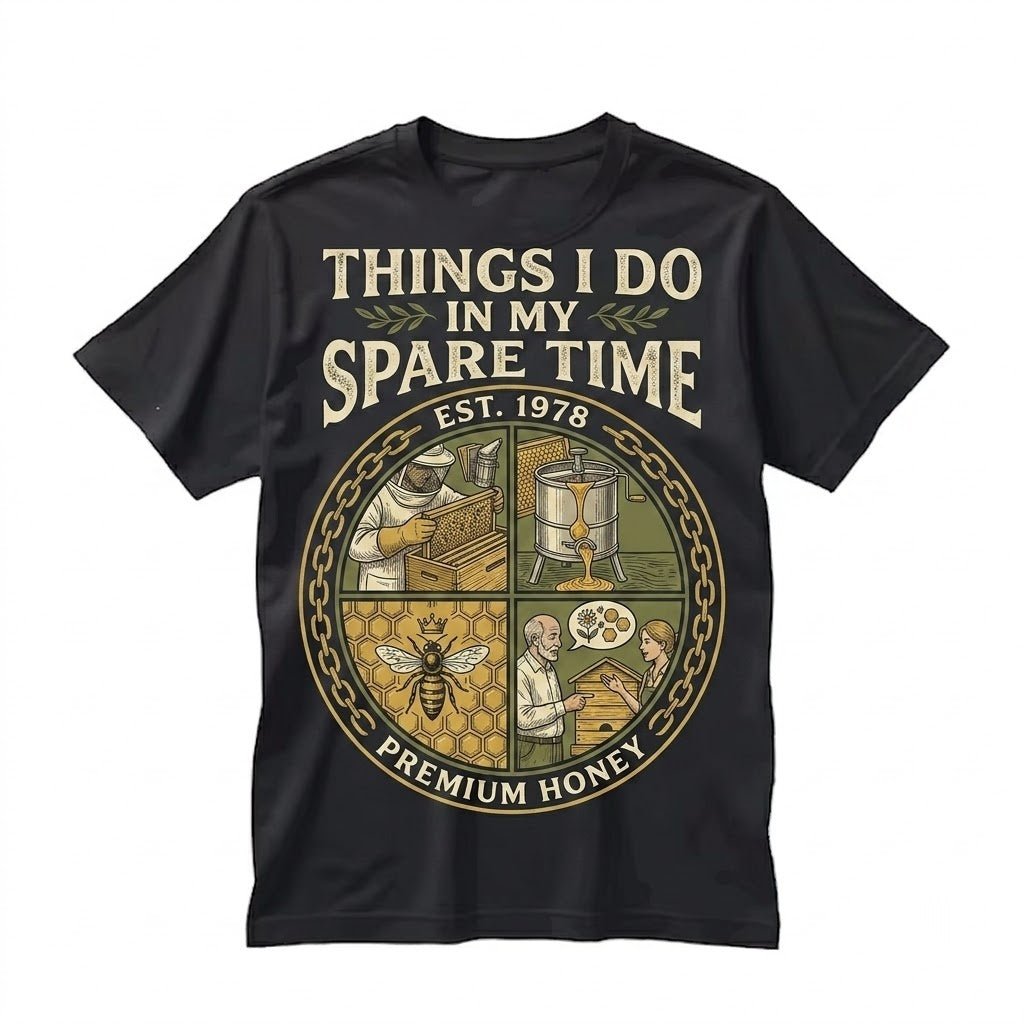 Funny Beekeeper Things I Do In My Spare Time Honey Bee Lover Gift Apiarist Hobby Unisex TShirt