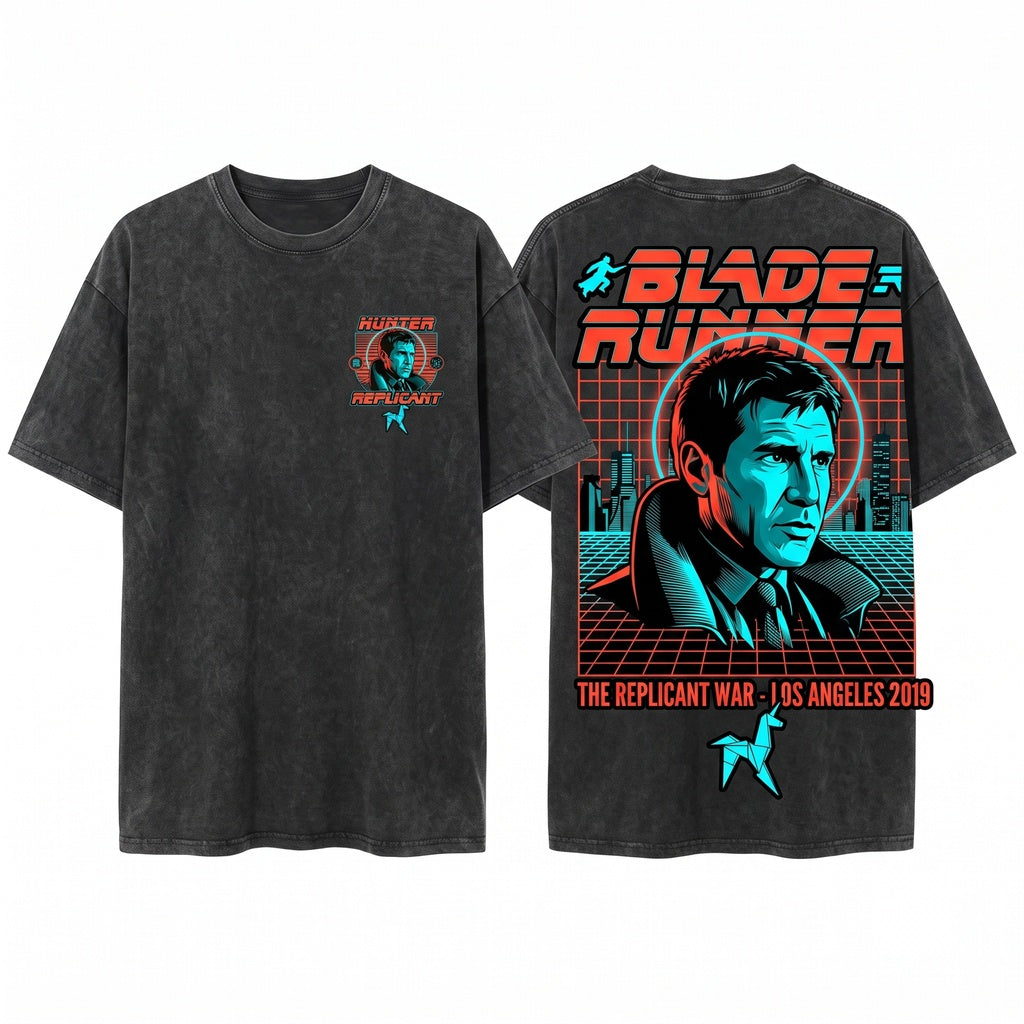 80s Retro Sci-Fi Tyrell Corp Runner Graphic Unisex Wash T-Shirt