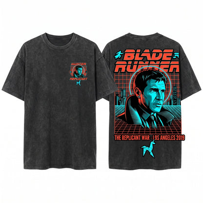 80s Retro Sci-Fi Tyrell Corp Runner Graphic Unisex Wash T-Shirt