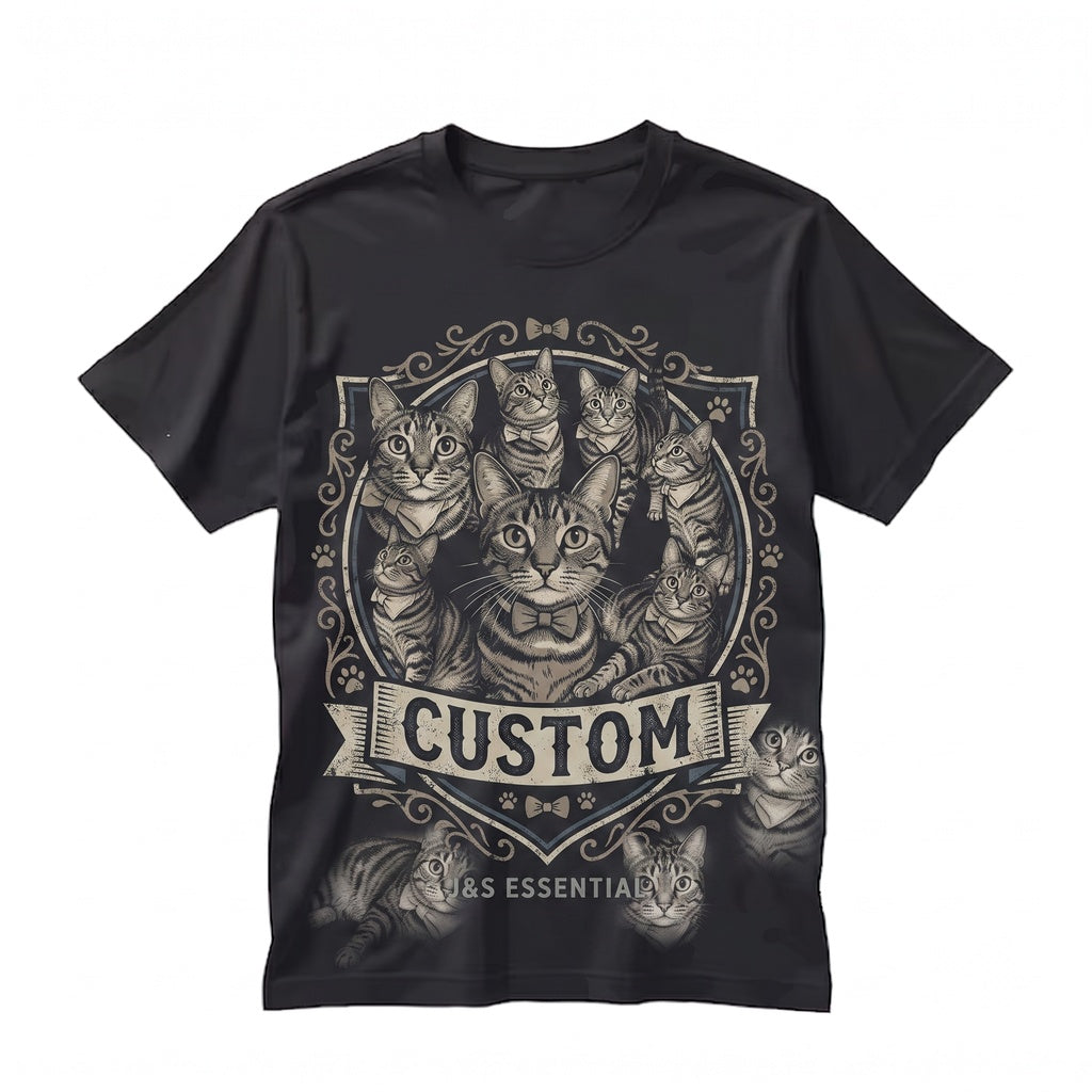 Custom Pet Portrait Dog Cat Photo Personalized Vintage 90s Tattoo Graphic Gift for Lovers Unisex TShirt