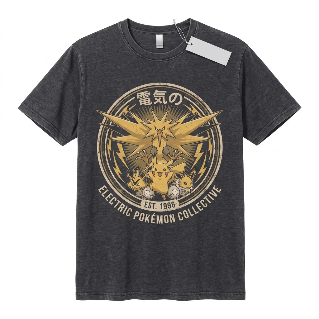 Vintage Anime Electric Pocket Monster Sleeveless Gamer Graphic Apparel Unisex TShirt