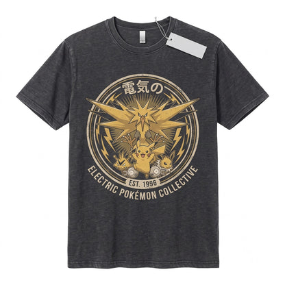 Vintage Anime Electric Pocket Monster Sleeveless Gamer Graphic Apparel Unisex TShirt