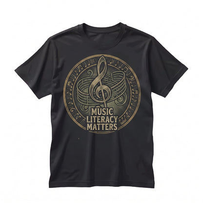 Music Literacy Matters I Like To Eat Puppies Graphic Top Gift For Musician Teacher Trendy Band Cotton Apparel Unisex TShirt