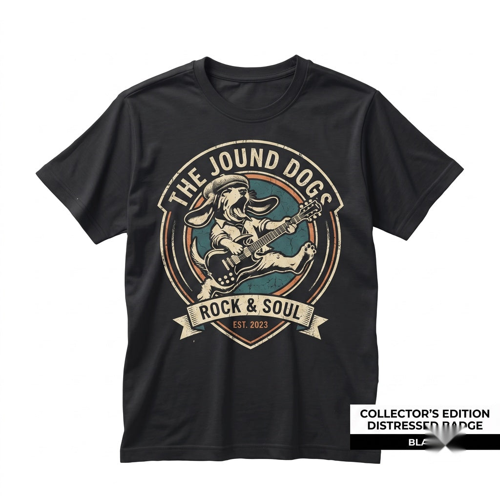 Funny Rock and Roll Dog Playing Guitar Graphic Pet Lover Musician Gift Unisex TShirt