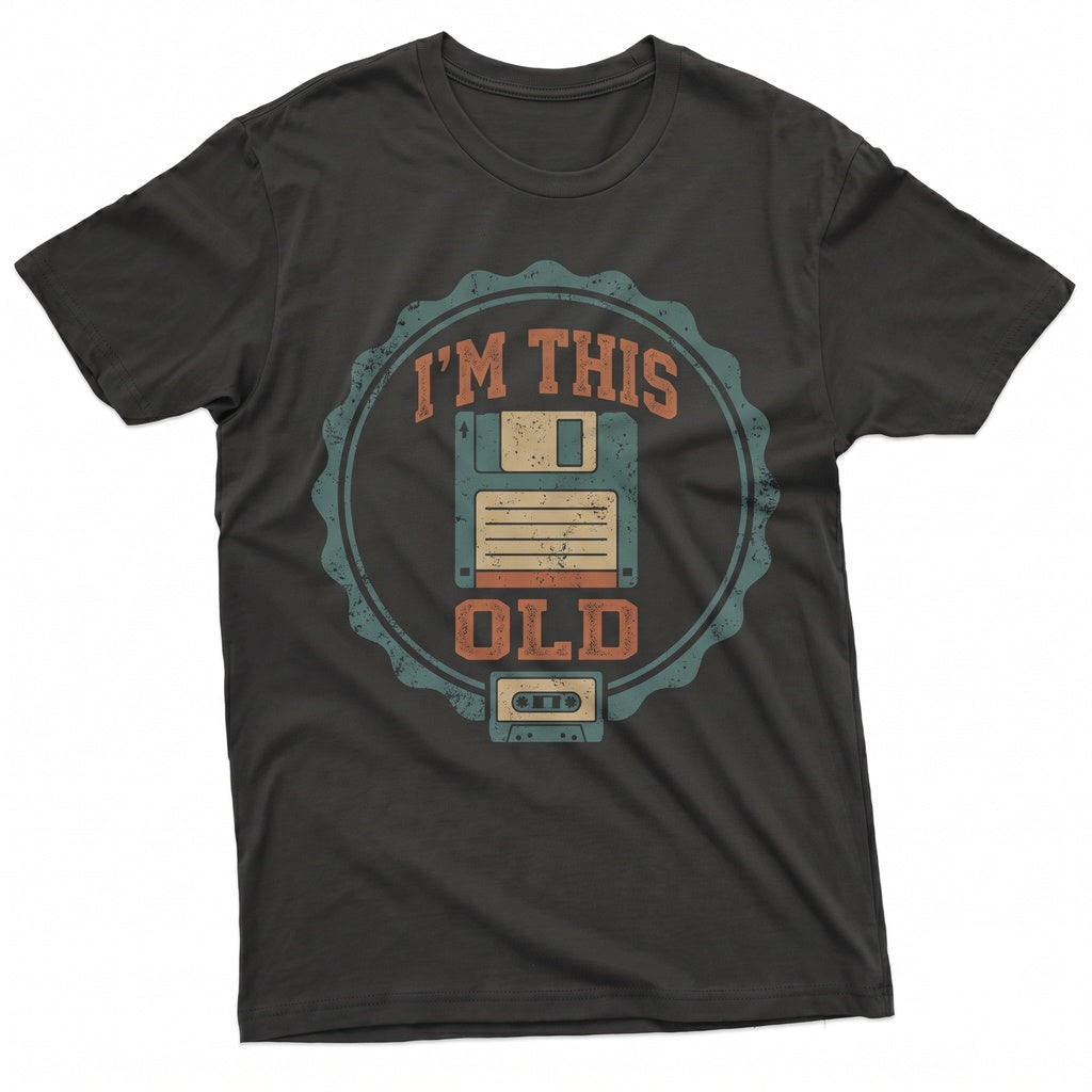 Vintage 80s 90s Retro Cassette Tape Graphic Im This Old Nostalgia Mens Classic Dad Gift Cotton Short Sleeve Top Unisex TShirt