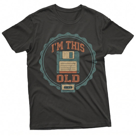Vintage 80s 90s Retro Cassette Tape Graphic Im This Old Nostalgia Mens Classic Dad Gift Cotton Short Sleeve Top Unisex TShirt