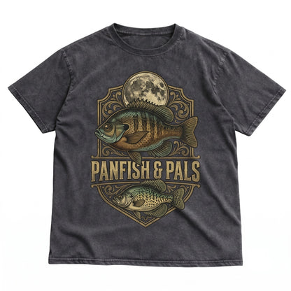 Three Bluegill Moon Lepomis Macrochirus Galaxy Fishing Hobbyist Gift Vintage Wash Retro Fish Angler Lover Graphic Unisex TShirt