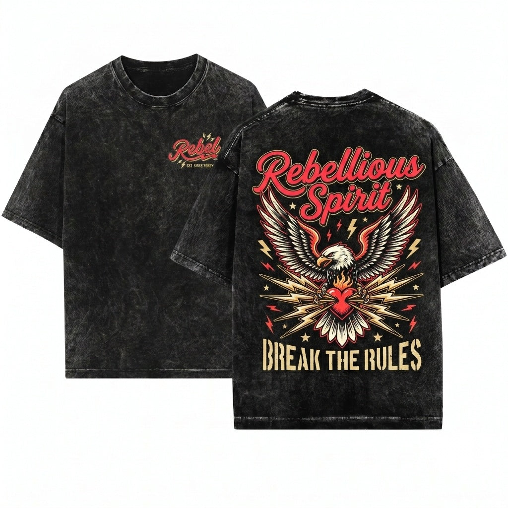 Rebel Punk Rock Retro Vintage Rebellious Rock N Roll Mom Graphic Unisex Wash T-Shirt