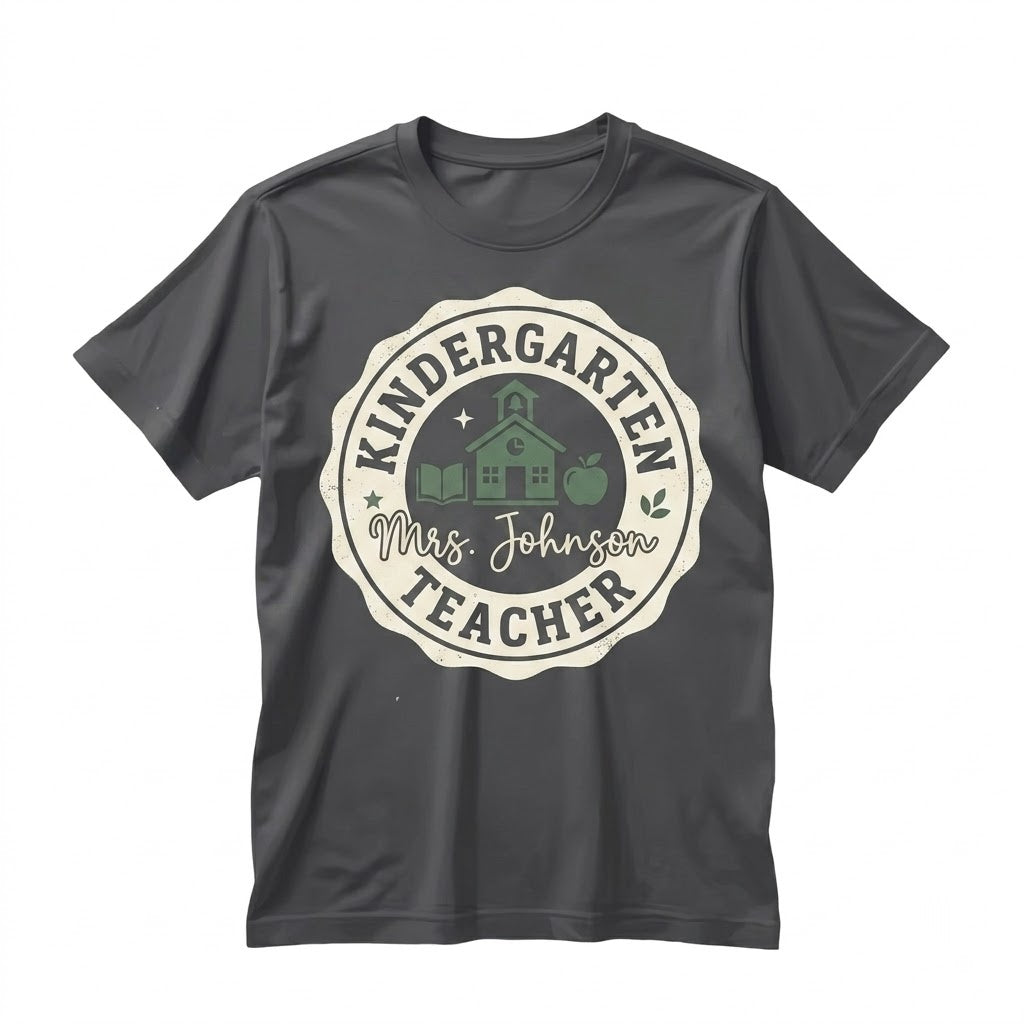 Custom Halloween Fall Kindergarten Teacher Back To School Graphic Unisex TShirt