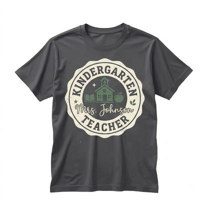 Custom Halloween Fall Kindergarten Teacher Back To School Graphic Unisex TShirt