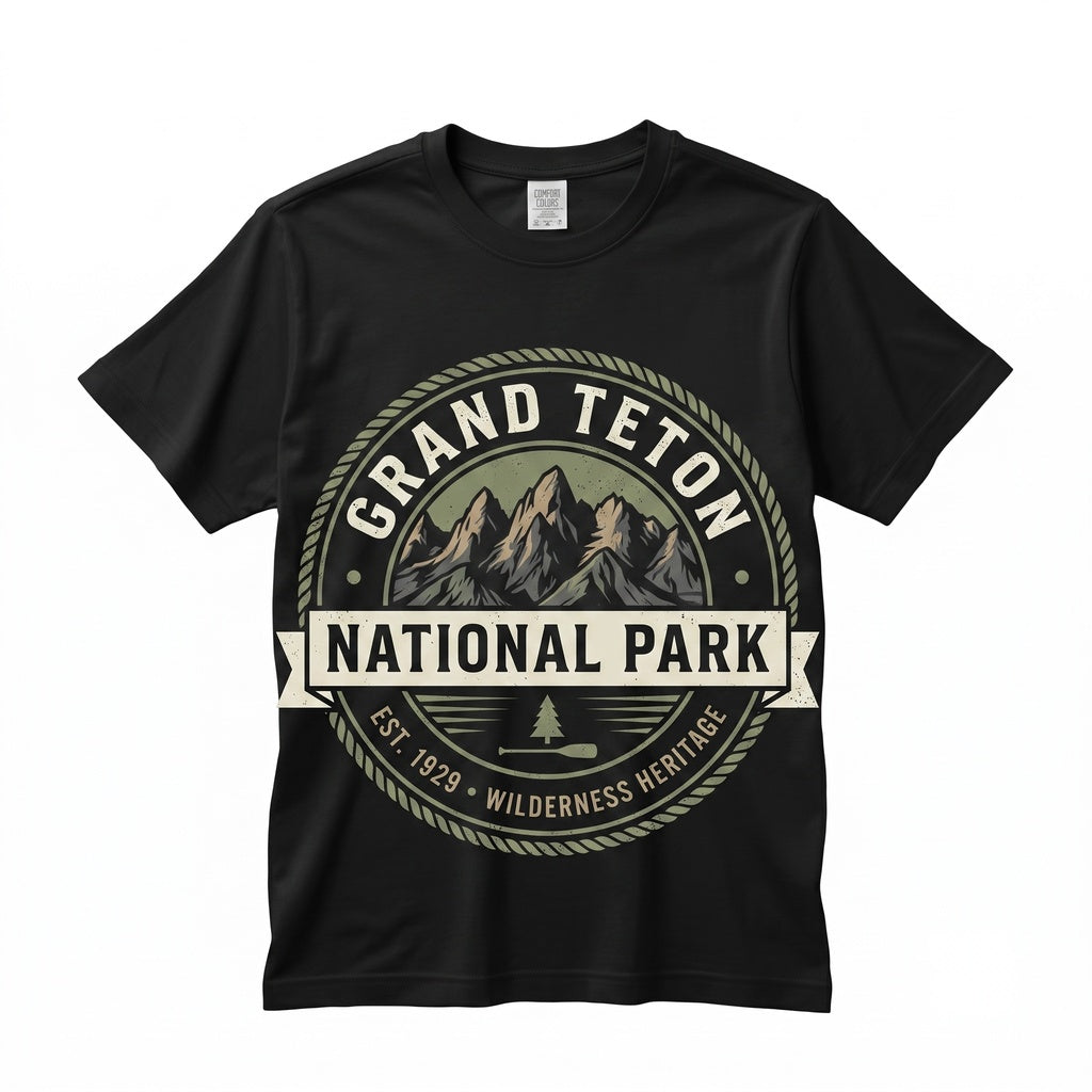 Vintage Grand Teton National Park Retro 90s Wilderness Heritage Graphic Wyoming Nature Hiking Gift Unisex TShirt