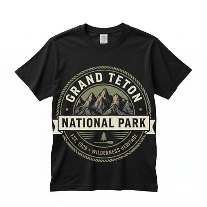 Vintage Grand Teton National Park Retro 90s Wilderness Heritage Graphic Wyoming Nature Hiking Gift Unisex TShirt
