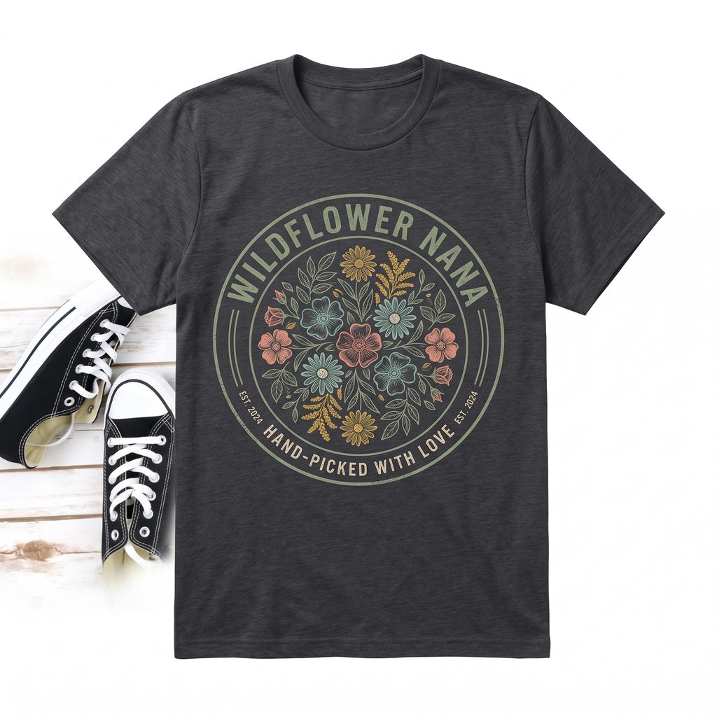 Floral Nana Graphic Tee Grandma Gift Mother Day Present Apparel Unisex TShirt