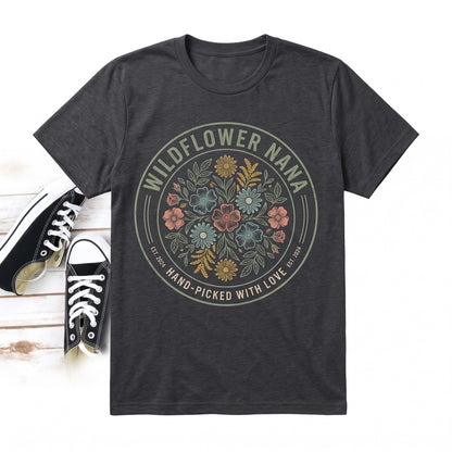 Floral Nana Graphic Tee Grandma Gift Mother Day Present Apparel Unisex TShirt
