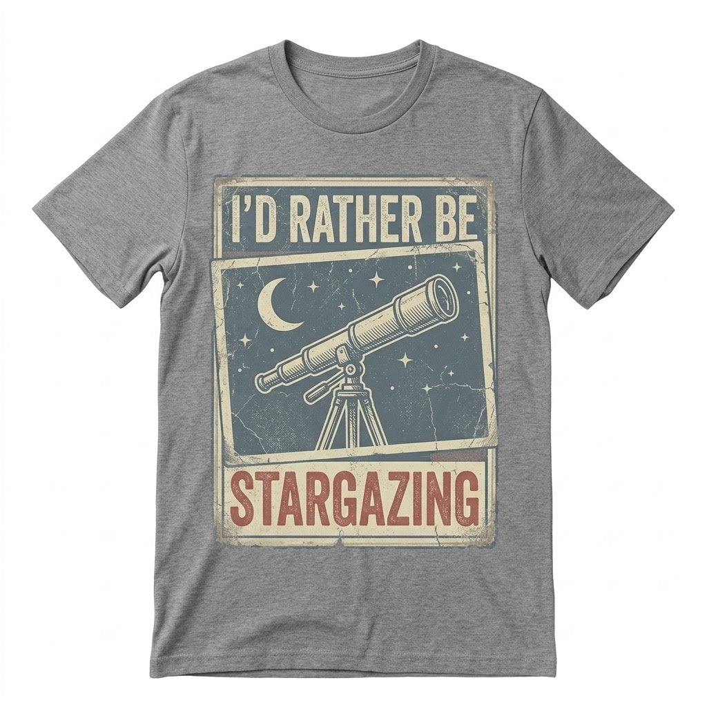 Retro Astronomy Telescope Graphic Moon Stars Celestial Space Science Unisex TShirt
