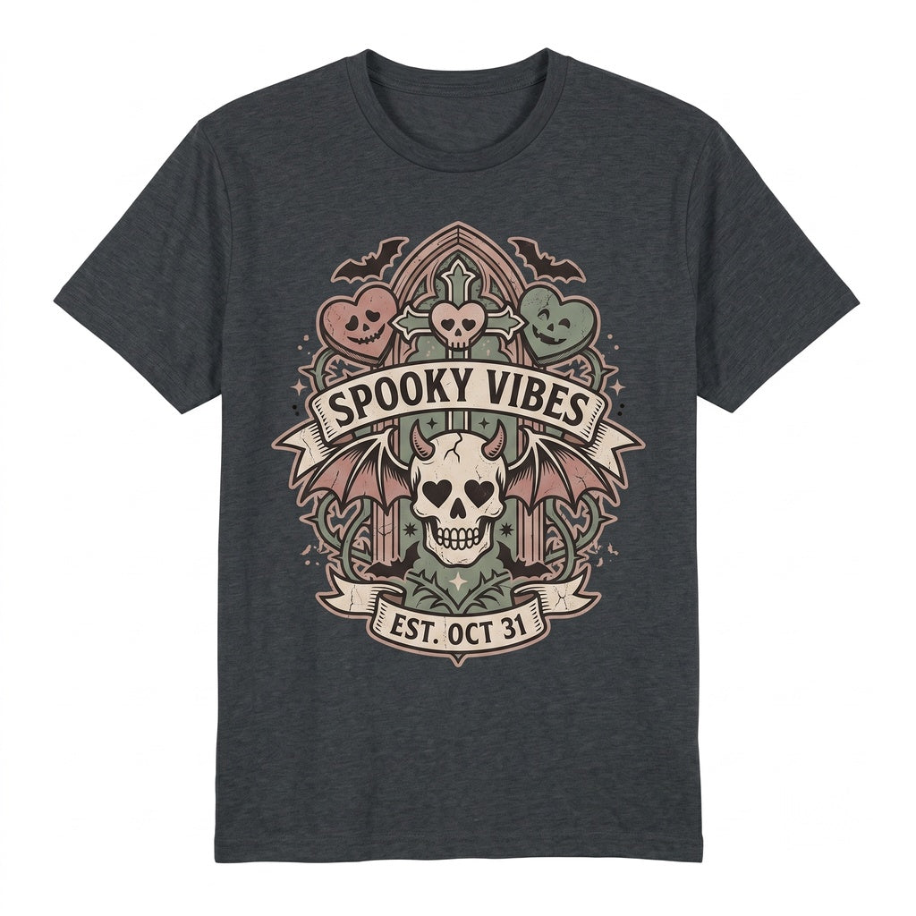 Spooky Valloween Vampire Valentine Bats Candy Hearts Creepy Graphic Apparel Unisex TShirt