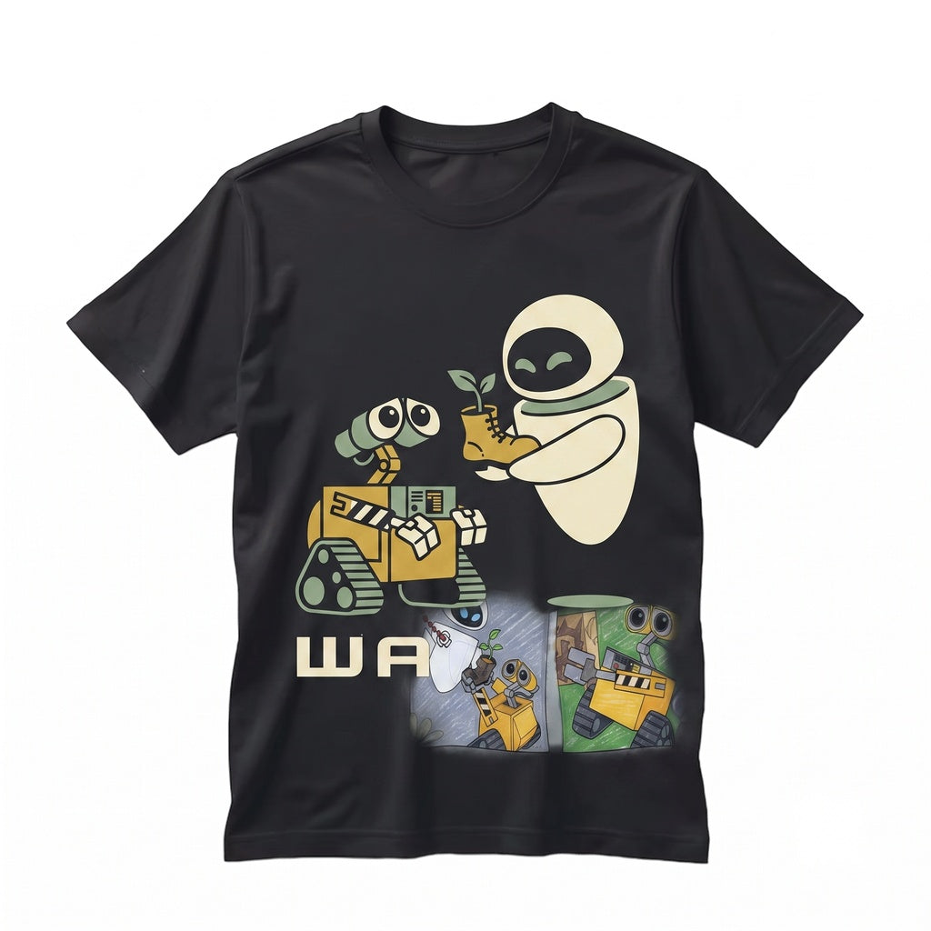 WALL-E Eve Robot Couple Mickey Balloon Theme Park Family Vacation Matching Graphic Unisex TShirt