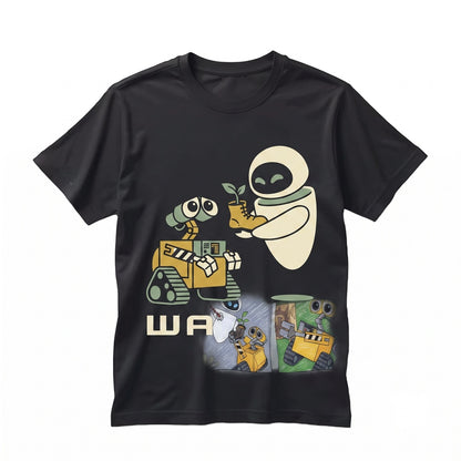 WALL-E Eve Robot Couple Mickey Balloon Theme Park Family Vacation Matching Graphic Unisex TShirt