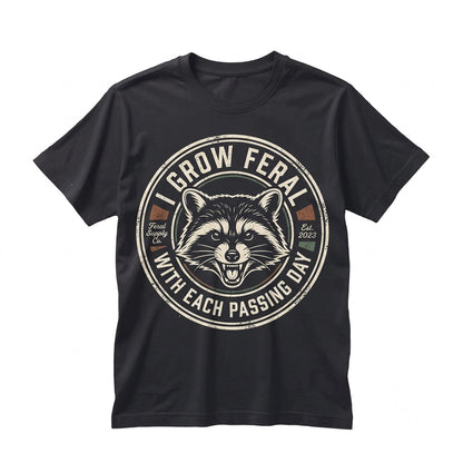 I Grow Feral Raccoon Vintage Japanese Retro Graphic Novelty Unisex TShirt
