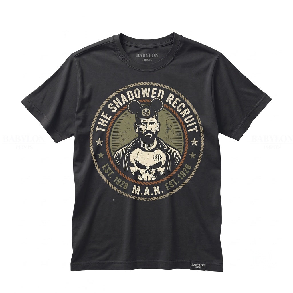 Retro Skull Mouse Ears Theme Park Vacation Graphic Top for Him, Unisex TShirt