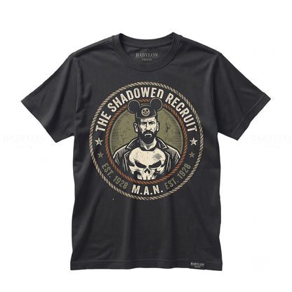 Retro Skull Mouse Ears Theme Park Vacation Graphic Top for Him, Unisex TShirt