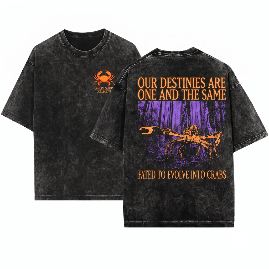 Our Destinies Are One And The Same Vintage Japanese Crab Unisex Wash T-Shirt