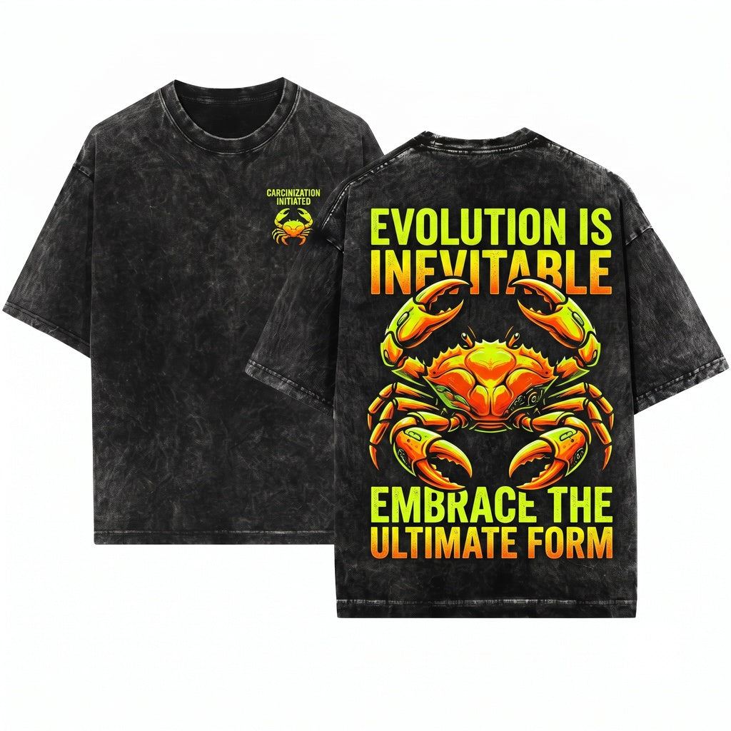Japanese Vintage Evolve Into Crab Unisex Wash T-Shirt
