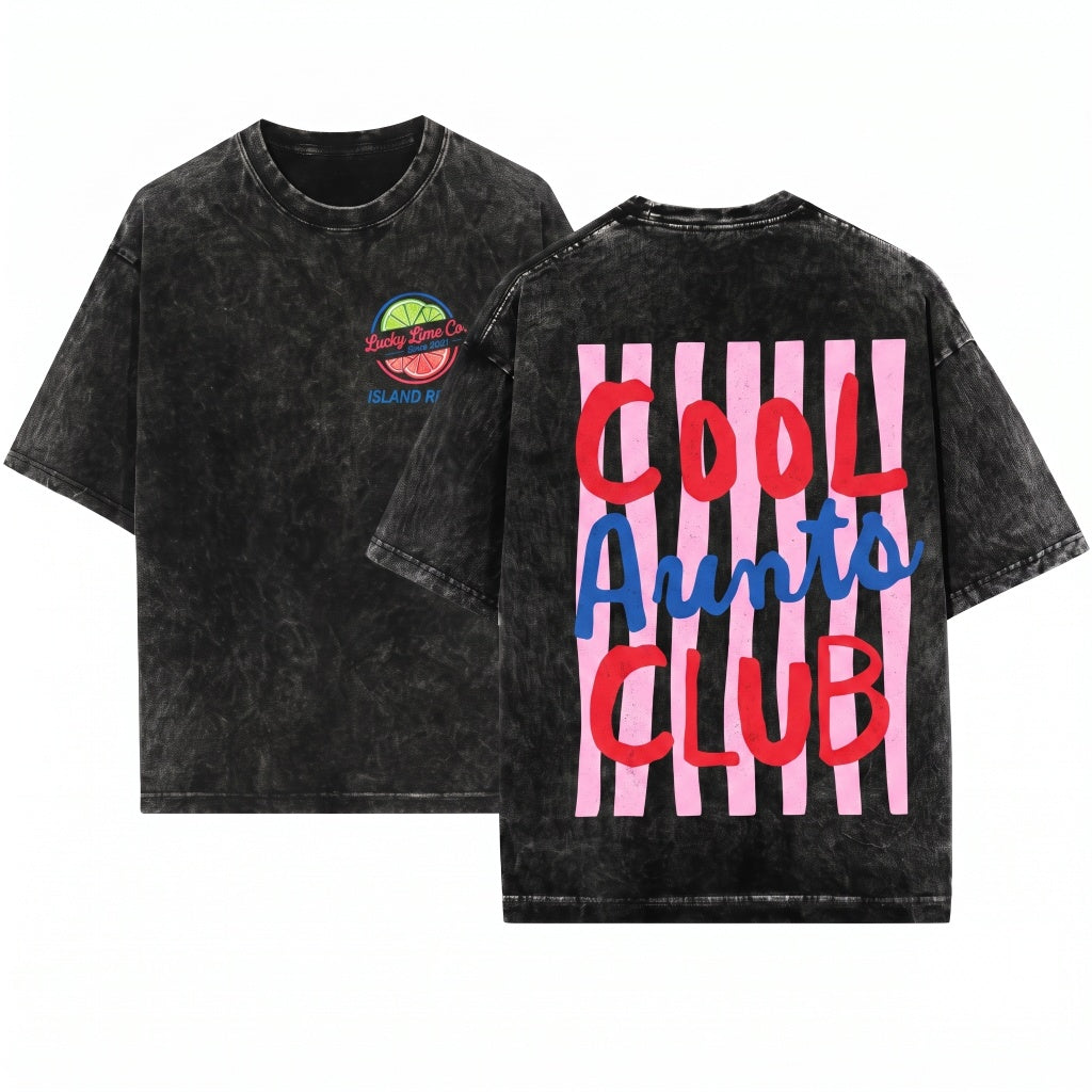 Cool Trendy Striped Design Aunt Club Life Mothers Day Gift Unisex Wash T-Shirt