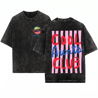 Cool Trendy Striped Design Aunt Club Life Mothers Day Gift Unisex Wash T-Shirt