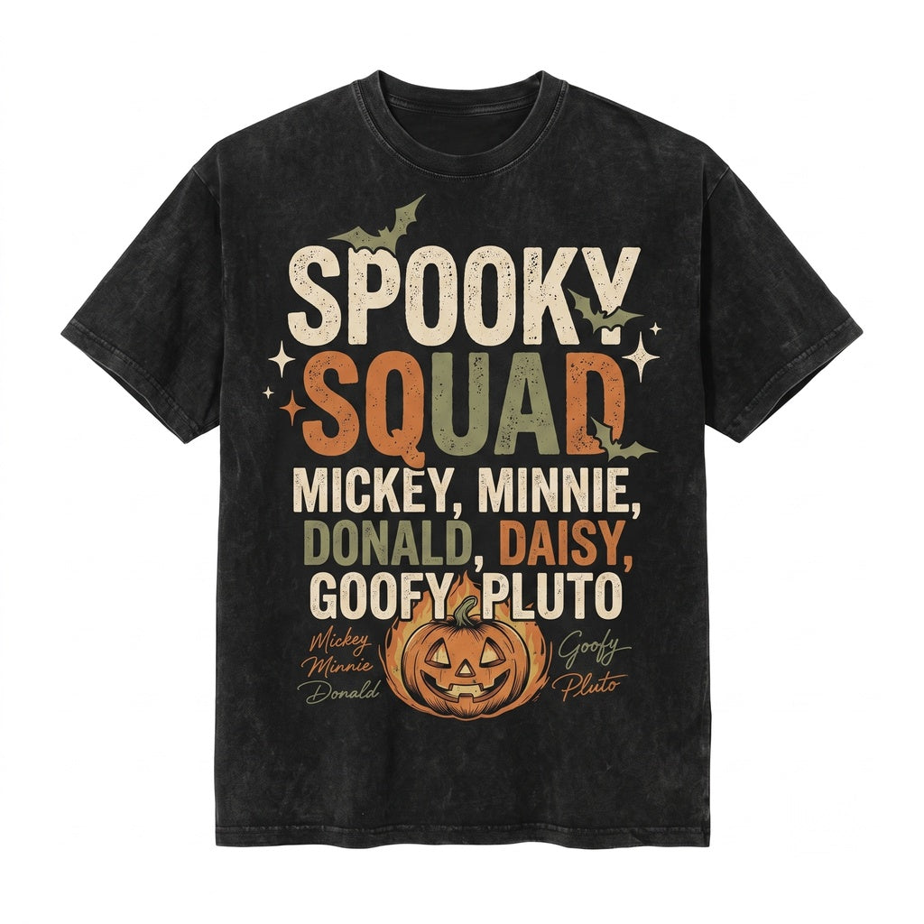 Retro Mouse and Friends Halloween Balloon Vacation Signatures Graphic Unisex TShirt