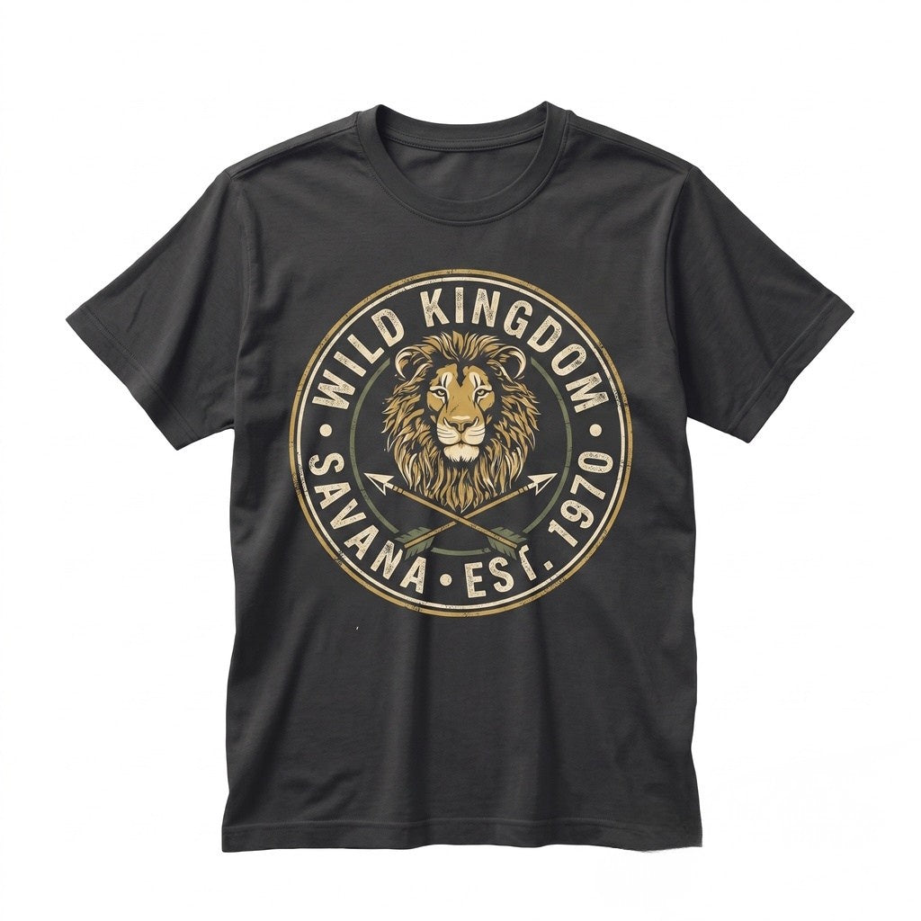 Vintage Lion Graphic Tee Gift Retro Safari Wild Cat Animal Lover Unisex TShirt
