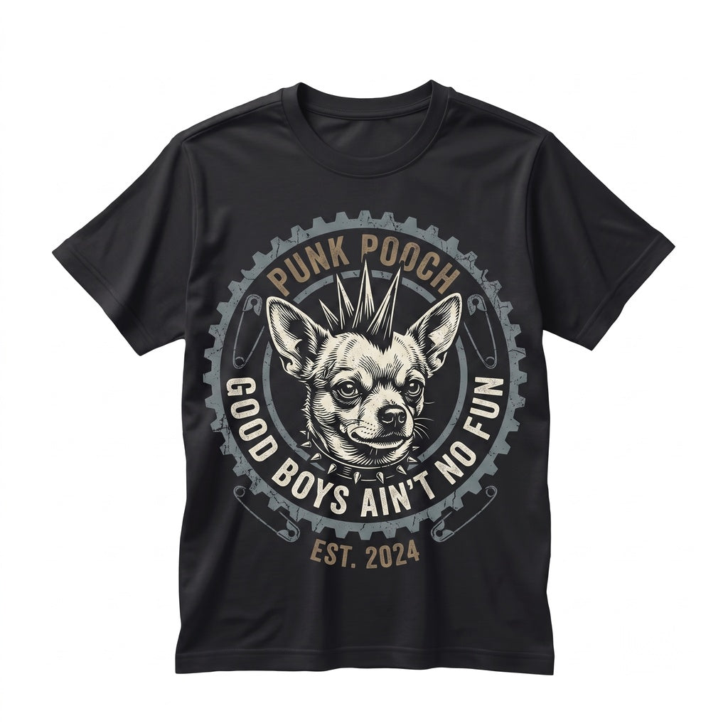 Good Boys Aint No Fun Funny Dog Punk Grunge Retro 80s 90s Vintage Witchy Goth Emo Graphic Unisex TShirt