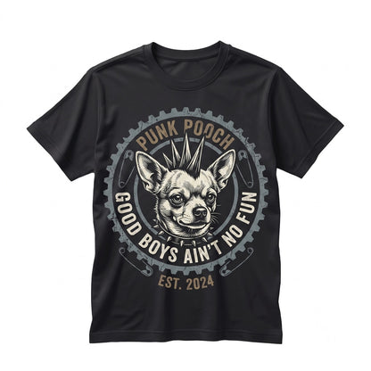 Good Boys Aint No Fun Funny Dog Punk Grunge Retro 80s 90s Vintage Witchy Goth Emo Graphic Unisex TShirt