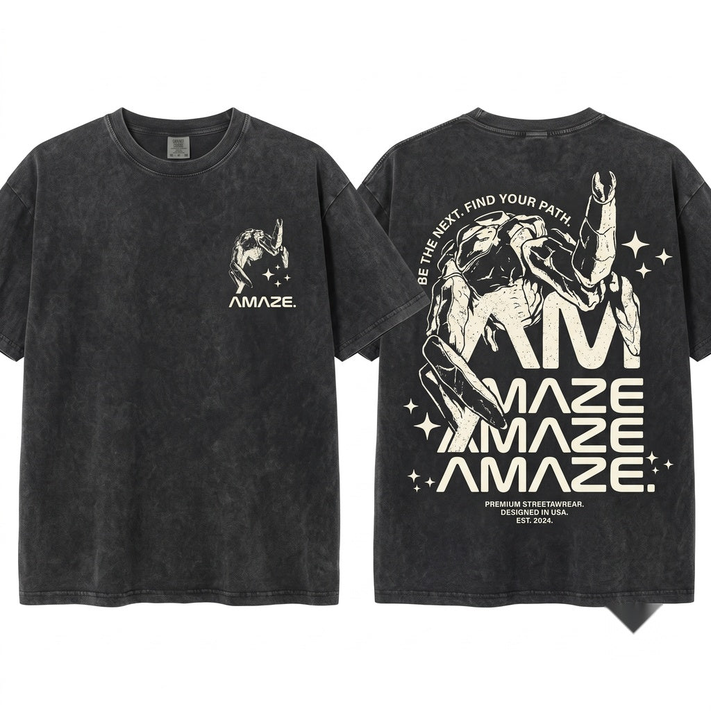 Amaze Rocky Alien Funny Space Graphic Sci-Fi Quote Novelty Unisex Wash T-Shirt