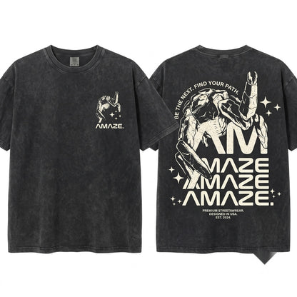 Amaze Rocky Alien Funny Space Graphic Sci-Fi Quote Novelty Unisex Wash T-Shirt