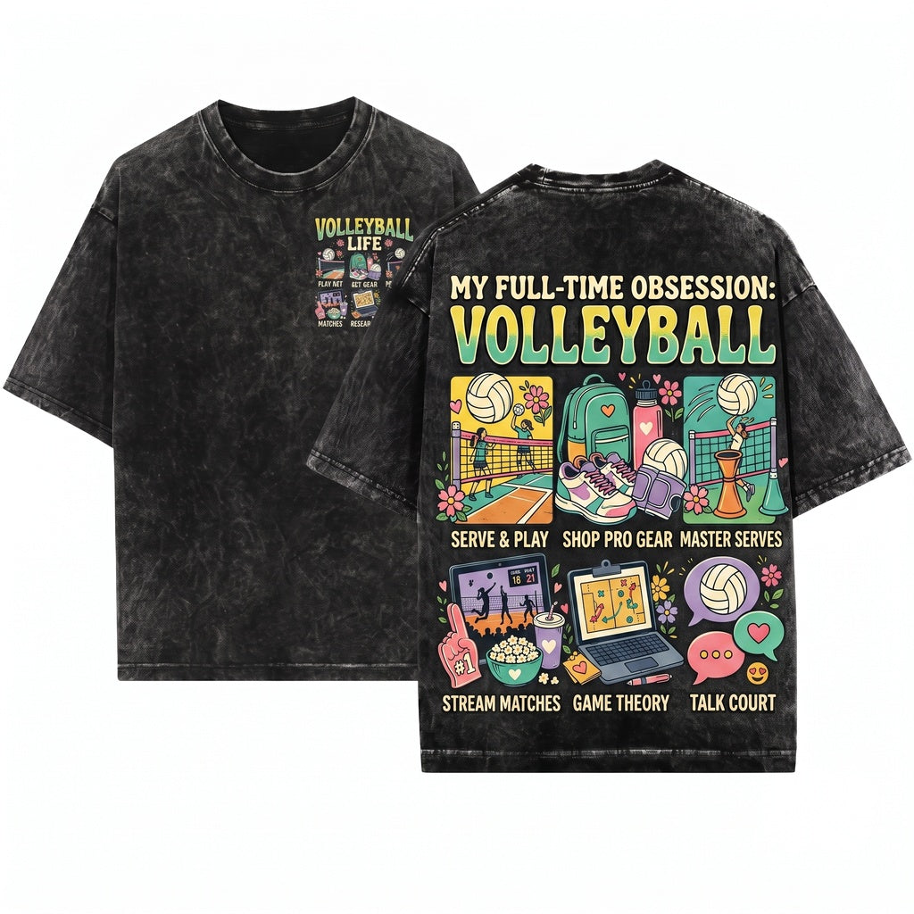 Things I Do In My Spare Time Volleyball Funny Sports Player Coach Gift Unisex Wash T-Shirt