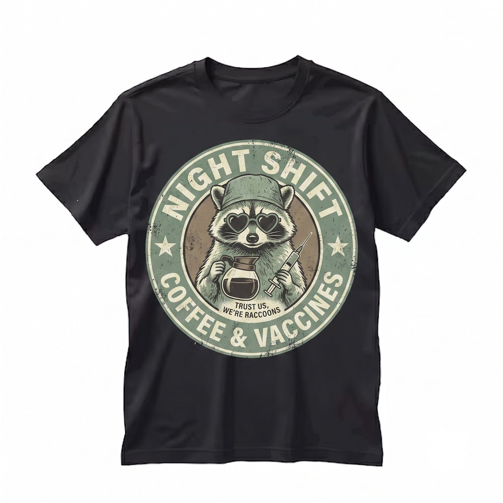 Cute Raccoon Graphic Night Shift Nurse Doctor Overnight Healthcare Worker Medical Staff RN CNA Gift Unisex TShirt