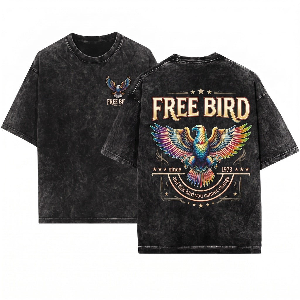 Free Bird Music Festival Original Designer Unisex Wash T-Shirt