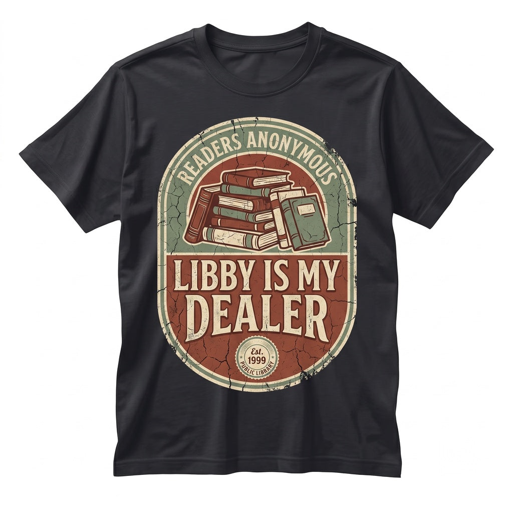 Embroidered Bookish Library App Dealer Cozy 1717 Ebook Reader Gift Unisex TShirt