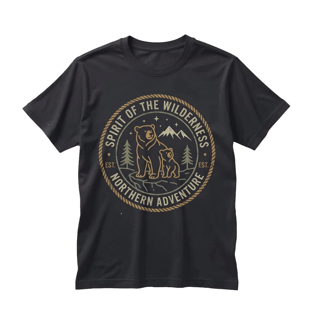 Retro Wilderness Grizzly Wildlife Nature Brotherhood Family Vacation Souvenir Unisex TShirt