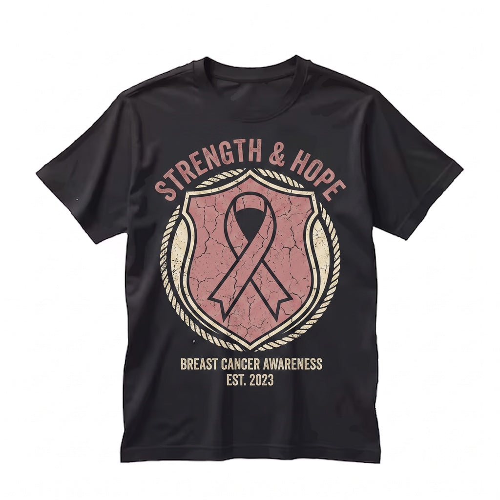 Pink Ribbon Witch Hat Breast Cancer Awareness Halloween Spooky Fall Graphic Gift Unisex TShirt
