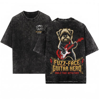 Affenpinscher Rock Guitar Music Lover Monkey Terrier Mom Dad Gift Funny Dog Style Unisex Wash T-Shirt