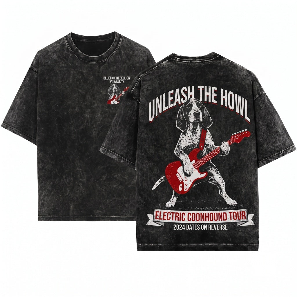 Funny Coonhound Rock Guitar Music Lover Dog Mom Dad Gift Unisex Wash T-Shirt