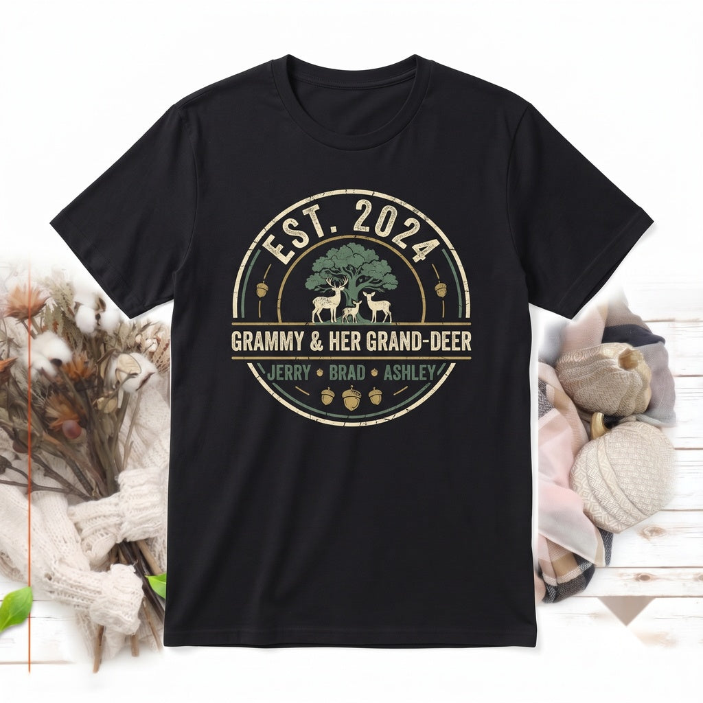 Custom Grandma Shirt with Grandkids Names, Personalized Mothers Day Gift Unisex TShirt